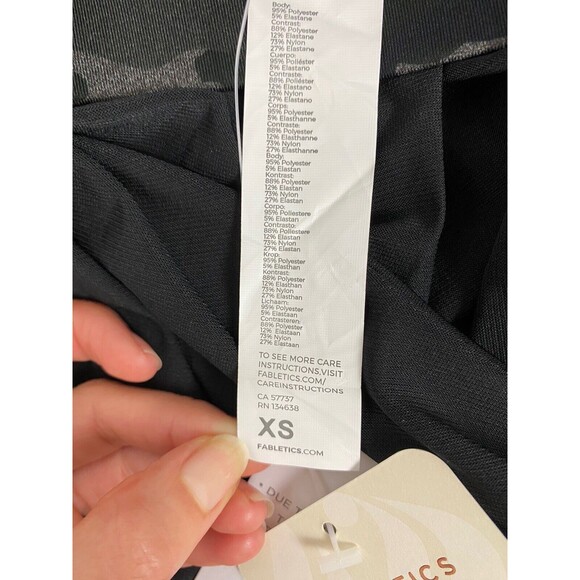 Fabletics Giselle Tank Top Powertouch Swing Black Built-In Camo Bra Size XS - Picture 10 of 12